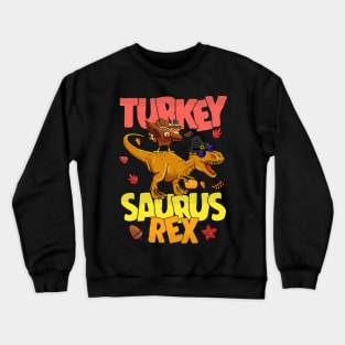 Dinosaur Thanksgiving Boys Turkey Saurus T rex Pilgrim Men Crewneck Sweatshirt